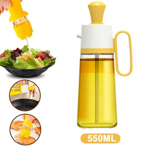 2 In 1 Oil Dispenser With Silicon Brush 